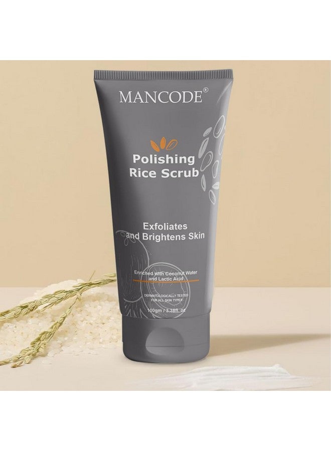 MAN CODE Mancode Polishing Rice Scrub For Oil Control Unclogs Your Pores Help To Brighten Skin Face Scrub 100Gm  - Image 2