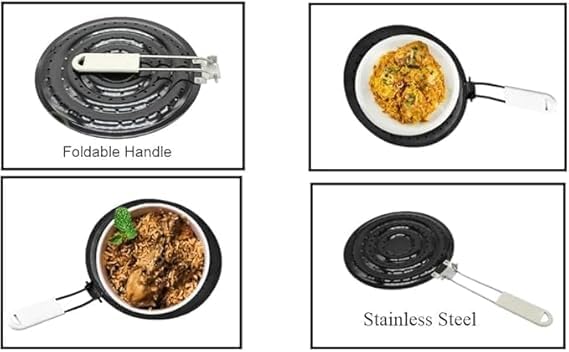 SHREESAMP SHREESAMP Stainless Steel Round Foldable Handle Hot Roaster Black Roti Jali Roaster with Heat Papad Jali Barbeque Item Kitchen Tool Stainless Steel Cooking Tool Jali  - Image 5