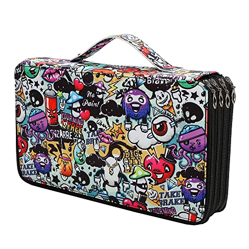 Lbxgap Portable Colored case Organizer 103 Larger individual slots hold 300 pcs Pencils with Printing Pattern for Watercolor Pens or Markers, Pencil Case Organizer for Artist - Image 1
