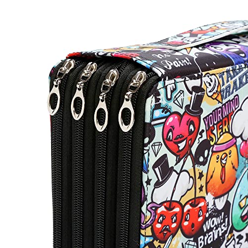 Lbxgap Portable Colored case Organizer 103 Larger individual slots hold 300 pcs Pencils with Printing Pattern for Watercolor Pens or Markers, Pencil Case Organizer for Artist - Image 5
