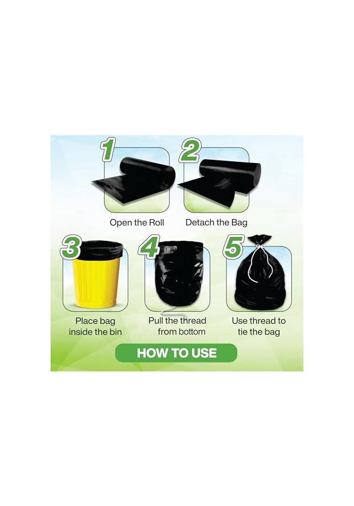 shalimar شاليمار 60 قطعة - أكياس قمامة ثقيلة 45 جالون، برائحة اللافندر - أكياس سلة مهملات/قمامة/نفايات مانعة للتسرب - 76 × 94 سم - تناسب سلال 35 إلى 45 جالون - سوداء - Image 5