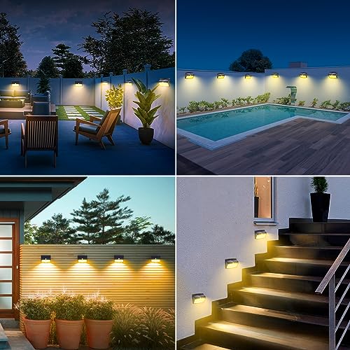 Peasur [138 LED/8 Packs] Solar Motion Sensor Lights Outdoor Waterproof with 3 Lighting Modes Wall Lights Solar Security Powered Lights for Garden Fence Yard Deck Garage, Warm White - Image 5
