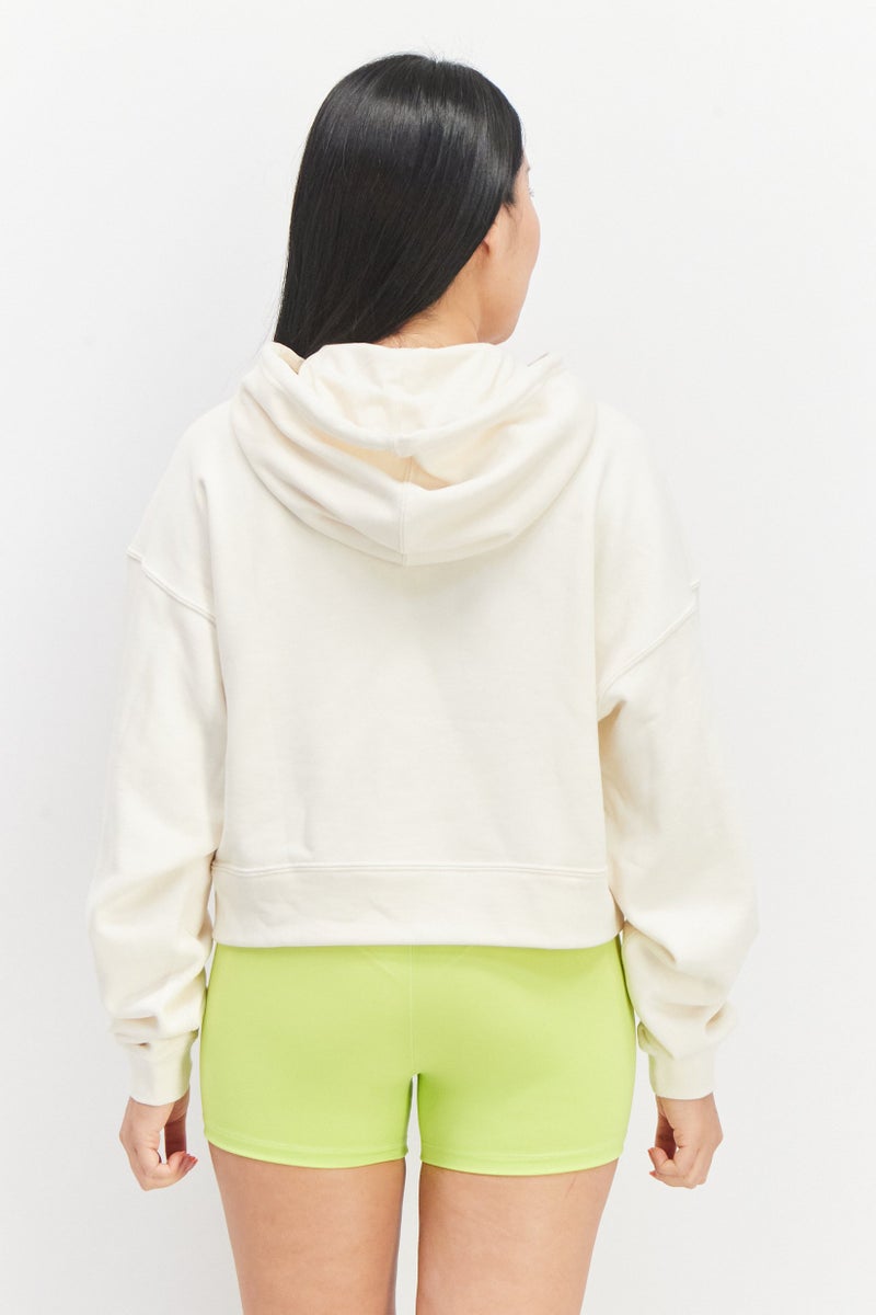 adidas Originals Women Sportswear Fit Long Sleeves Training Hoodie, Beige Combo  - Image 3