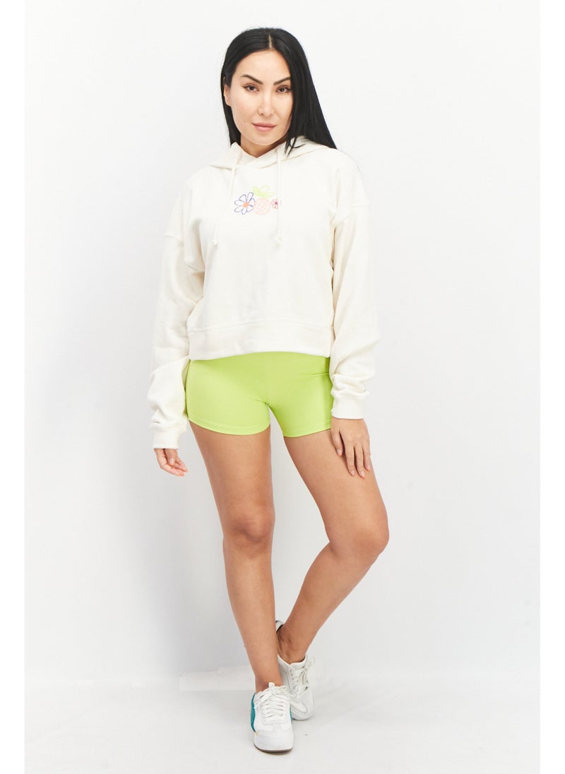 adidas Originals Women Sportswear Fit Long Sleeves Training Hoodie, Beige Combo  - Image 5