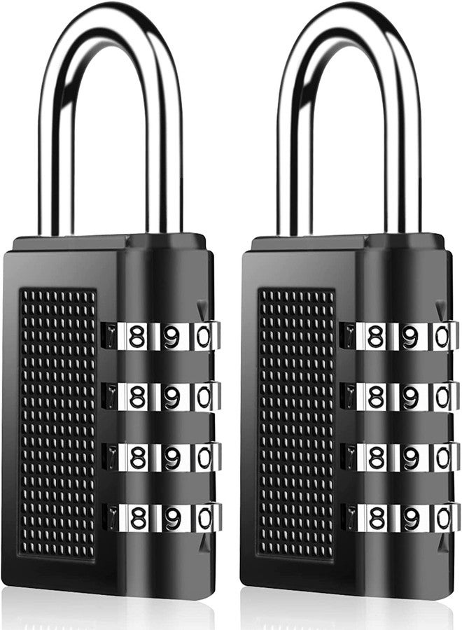 SBA PRIME 4-Digit Resettable Combination Padlock Set of 2 Black Heavy Duty Security Lock for Gym School Locker Outdoor Gate Bag Fence Storage Use - Image 1