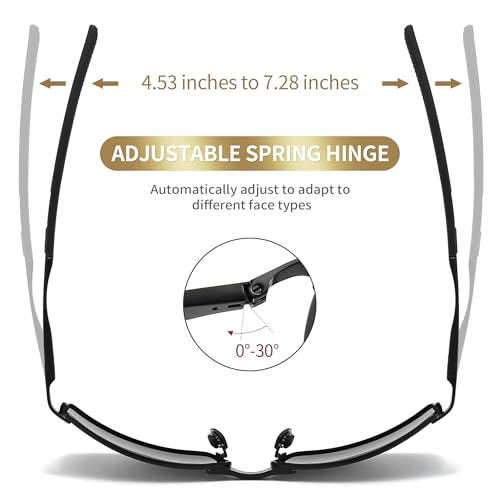 SUNGAIT Ultra Lightweight Polarized Sunglasses Men Rectangular Metal Frame with Spring Hinge SGT559ZH-HH-JKML - Image 4