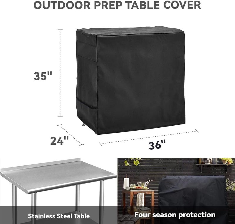 Wnanan Outdoor Dining Cart Waterproof Cover, Fits 32 Inch Keter Unity Portable Outdoor Table, 35"X24"X35",Prep Table Covers with Air Vent and Handle, Black - Image 2