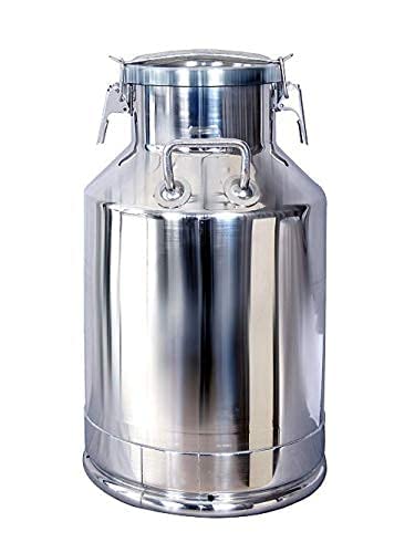WAVELADY WAVELADY 40 Litre Locking MILK CANLOCKING MILK CONTAINERLOCKING MILK STORAGELOCKING HONEY STORAGELOCKING MILK POT Silver A22 