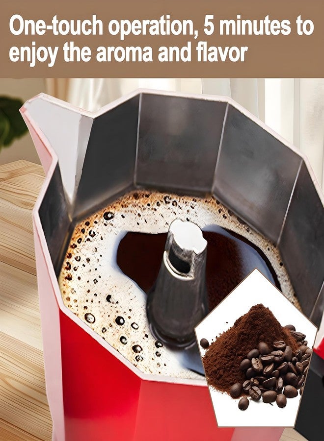 Mogrecha Aluminum Electric Moka Pot 5-6 Cup 270ml Express Coffee Maker Stovetop Espresso Portable Coffeemaker Italian Classic Brewing Greca Cafe Mocha with Removable Base and Overheating Protection Machine - Image 5