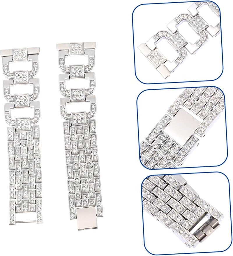 Stainless Steel Watch Strap for Samsung Galaxy Watch Active2 Diamond Metal Replacement Band - Image 5