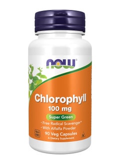 now Chlorophyll 100 Mg With Alfalfa Powder Green Superfood 90 Veg Capsules  - Image 1