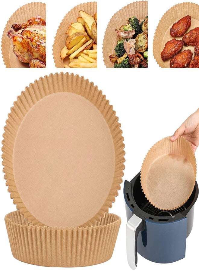 AASHRIT 100 PCS Air Fryer Paper Sheets, Disposable Paper Liner for Microwave, Oil-Proof Air Fryer Parchment Paper for Frying, Baking, Cooking, Roasting and Microwave AAF-2 (Round) - Image 1