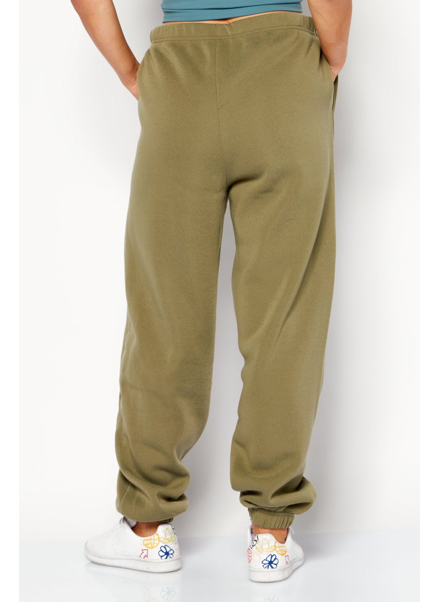 Fit Collective - Women Regular Fit Solid Joggers,  Olive - Image 1