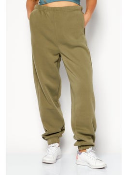 Women Regular Fit Solid Joggers,  Olive