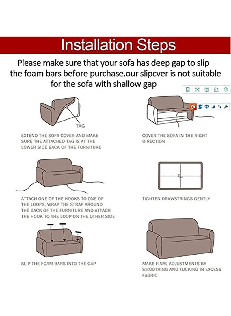 GOLDEN MILLION - Stretch Sofa Slipcovers Non-slip Armchair Couch Cover With Elastic Straps Furniture Frotector Washable Anti-Skid - Image 1