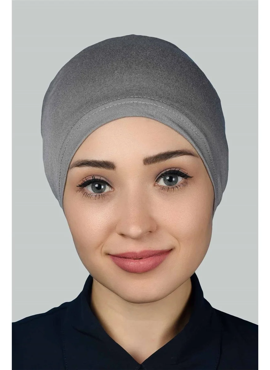 Altobeh Ready Practical Snap-on Elastic Hijab Bonnet - Gray