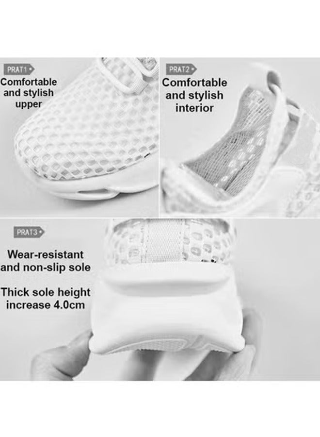 ZCM-HAPPY Hollow Mesh Sneakers for - Summer Casual Breathable Thin Athletic Shoes with Soft Bottom for Running, Couple Style Flying Woven Sports Shoes - Image 3