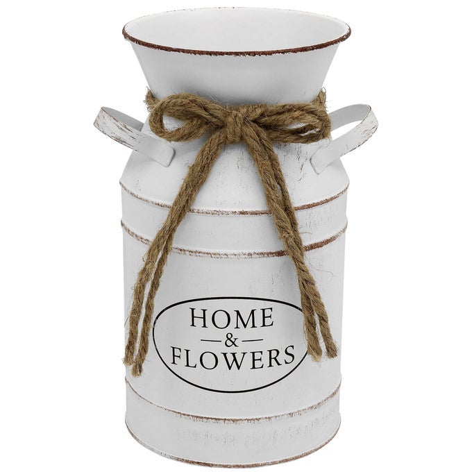 FRENCH STYLE RUSTIC VASE DECORVINTAGE WHITE FLOWER VASE PITCHERFARMHOUSE JUG VASENFOR PORCH HOME KITCHEN COFFEE TABLE DECOR78 H