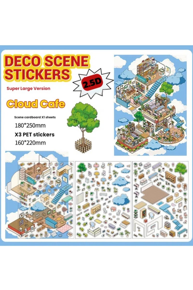 Aura Select 2.5D Immersive Scene Sticker Kit for Kids: Reusable Transparent Stickers + 3D Backdrop Boards | Creative DIY, Focus Training & Stress Relief | Screen-Free Learning Gift (1 Theme with Tweezers) - Image 1