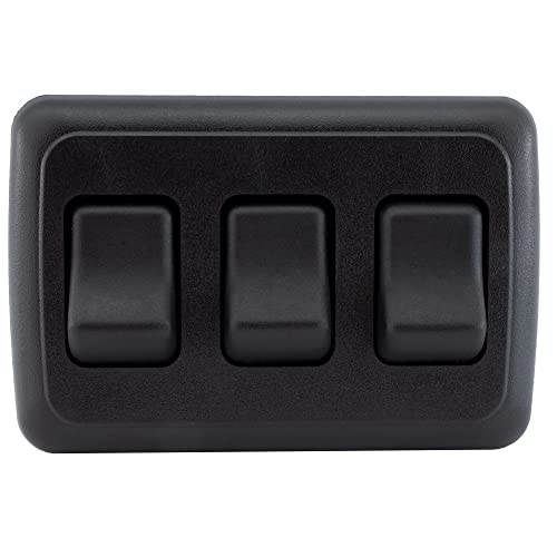 American Technology Components Triple SPST On-Off Switch with Bezel, 12-Volt, for RV, Trailer, Camper (Black) - Image 2