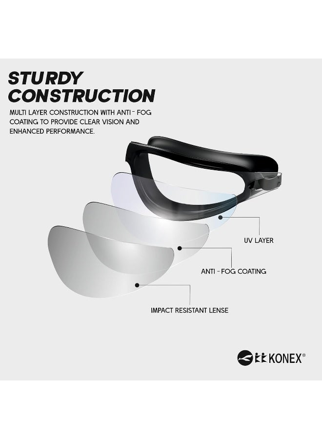 Konex Anti Fog Swimming Goggles with UV Protection for Men & Women | Wide Angle View with Anti Leak Technology | Comes with Attached Ear Plugs | Ideal for Children & Adult (Black) - Premium Goggles for Performance, Durability and Everyday Use - Image 5