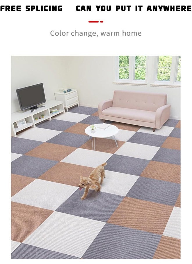 Generic - Self Adhesive Carpet Tile ,Self Adhesive Carpet ,Washable Carpet Flooring Tiles, 30*30cm Patchwork Carpet,Peel And Stick Soft Padded Carpet ,Squares Carpet Floor Tile, Machine Washable Easy Diy Install - Image 1