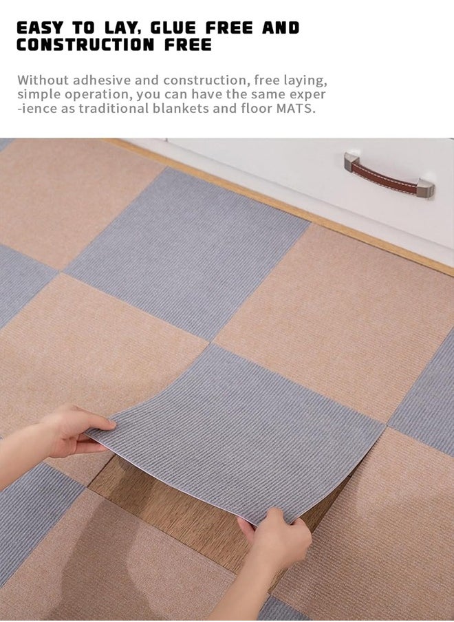 Generic - Self Adhesive Carpet Tile ,Self Adhesive Carpet ,Washable Carpet Flooring Tiles, 30*30cm Patchwork Carpet,Peel And Stick Soft Padded Carpet ,Squares Carpet Floor Tile, Machine Washable Easy Diy Install - Image 1