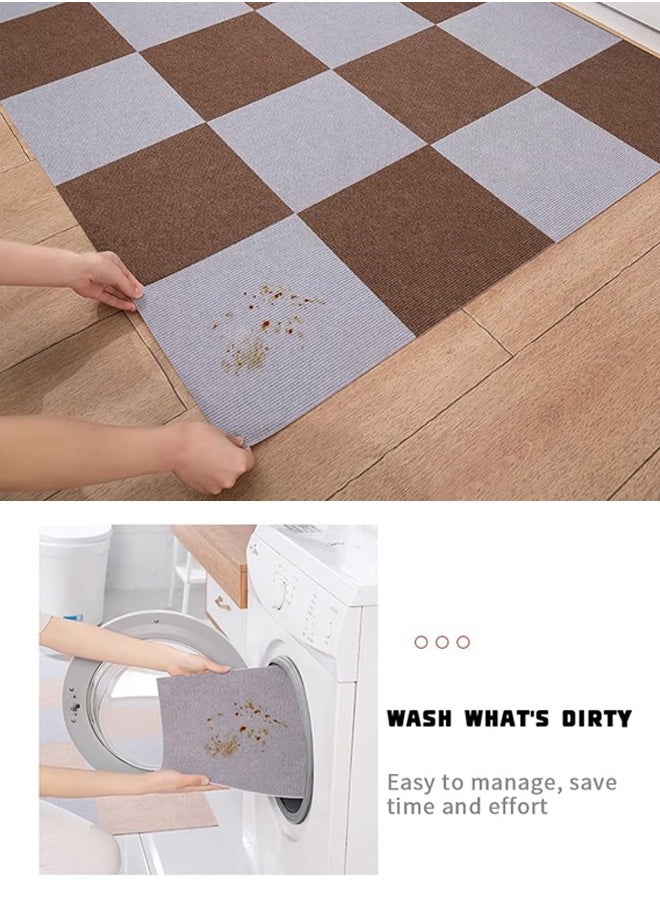 Generic - Self Adhesive Carpet Tile ,Self Adhesive Carpet ,Washable Carpet Flooring Tiles, 30*30cm Patchwork Carpet,Peel And Stick Soft Padded Carpet ,Squares Carpet Floor Tile, Machine Washable Easy Diy Install - Image 1