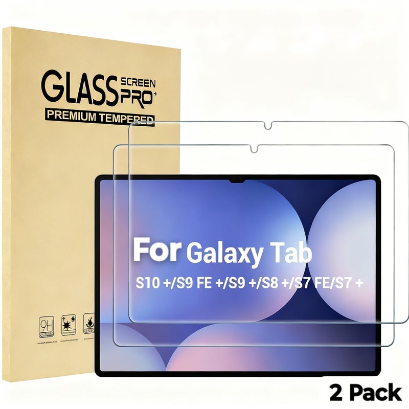 2 Pack HD Tempered Glass Screen Protector for Tab S9 Plus S9FE Plus 12 4 Inch - Image 1