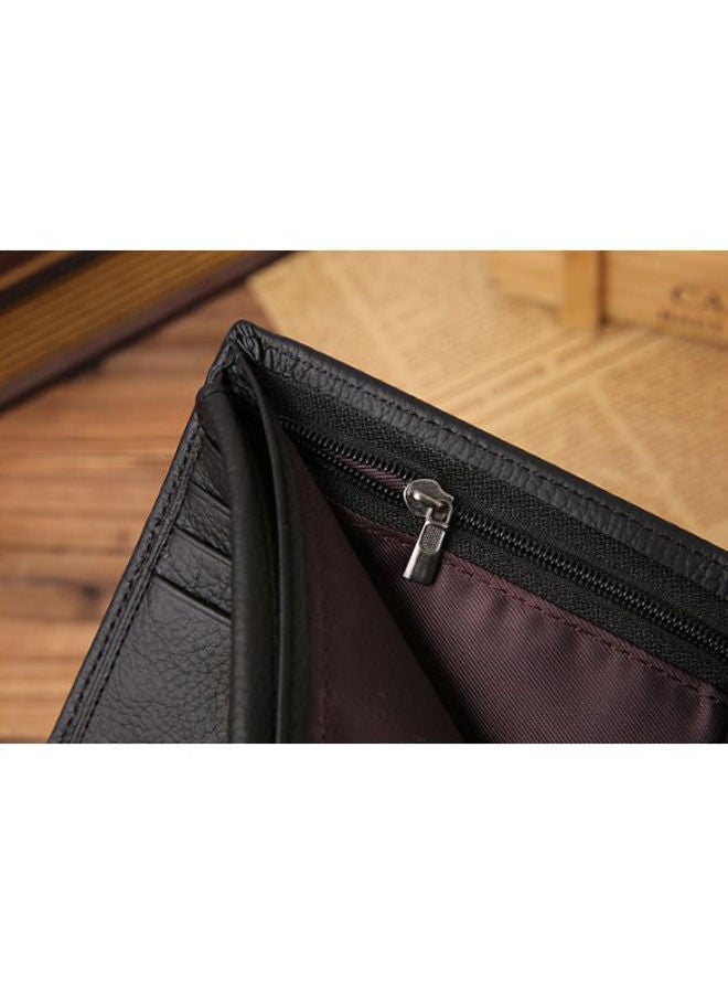 NIBEMINENT Men's Bi-Fold Leather Wallet Black - Image 5