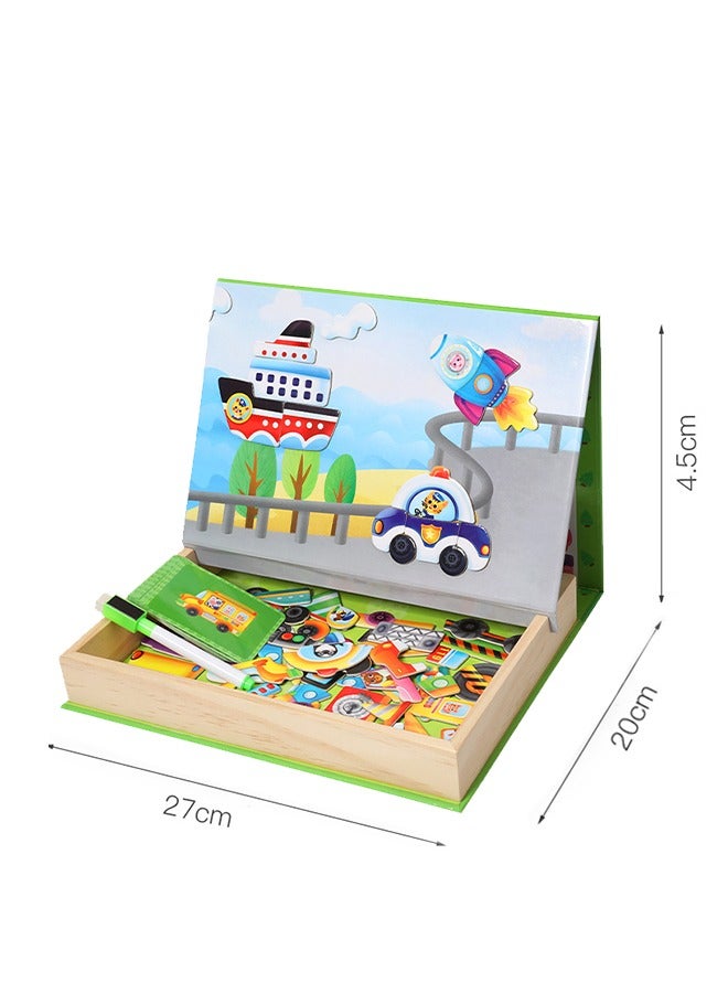 جرويك Wooden Magnetic Puzzles Double Sided Education Learning Toys for Children - Image 5