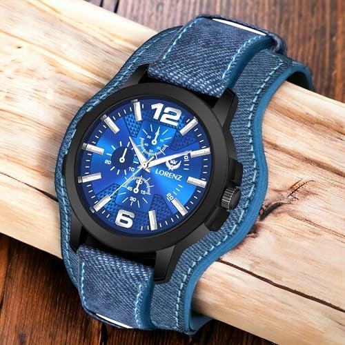 LORENZ Two-in-one Detachable Bracelet Strap Analogue Watch for Men | Watch for Boys (Blue) | MK-4078R - Image 2