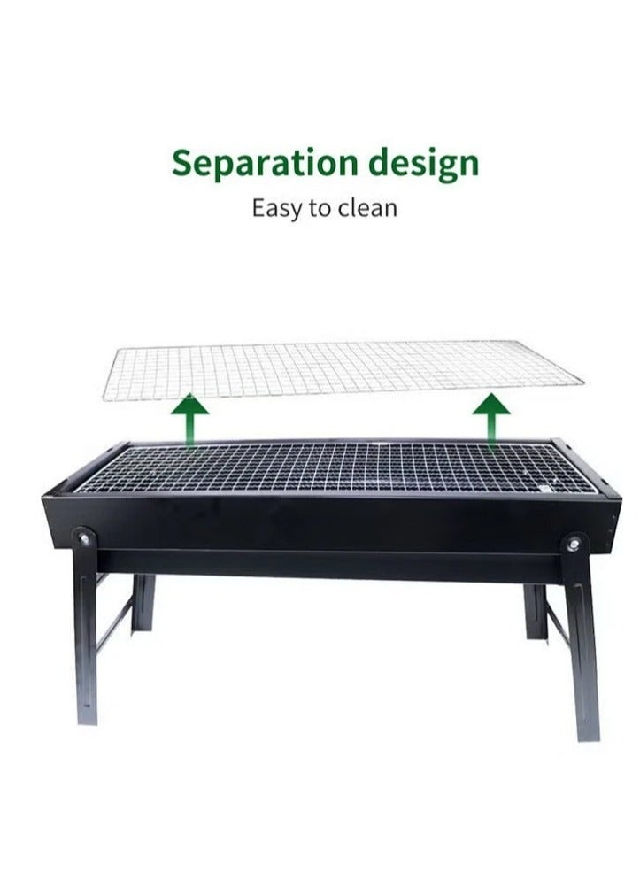 جوجو الحب شواية فحم محمولة باللون الأسود للشواء في الهواء الطلق شواية شواء كباب شواء مطوية للتخييم في الهواء الطلق لحفلات الحديقة الخلفية والنزهات والسفر والطهي في الهواء الطلق - Image 3