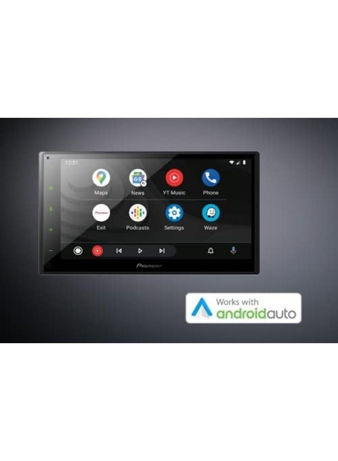 بايونير ستيريو سيارة بايونير DMH-A4450BT بشاشة لمس سعوية مقاس 6.8 بوصة، يدعم Apple CarPlay وAndroid Auto وBluetooth وUSB وكاميرا خلفية - تصميم هيكل قصير - Image 3