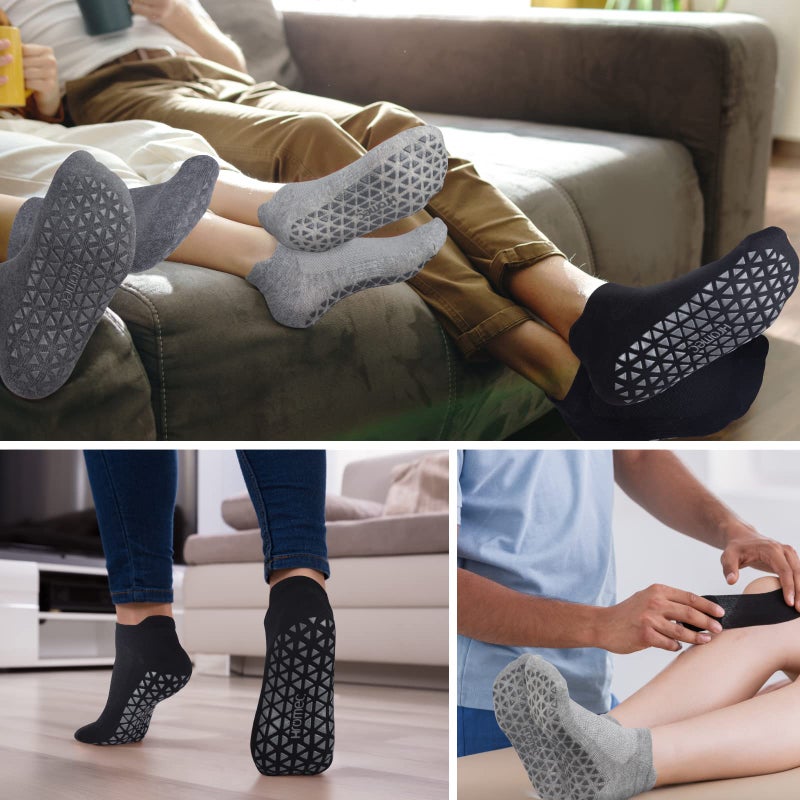 Hromec Non Slip Yoga Socks with Grips for Pilates, Ballet, Barre, Barefoot,Bikram,Hospital Anti Skid Socks for Women and Men - Image 2