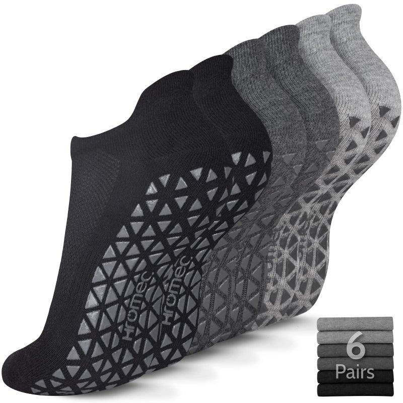 Hromec Non Slip Yoga Socks with Grips for Pilates, Ballet, Barre, Barefoot,Bikram,Hospital Anti Skid Socks for Women and Men - Image 1