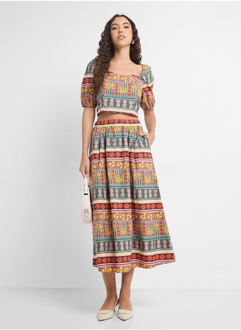 VERO MODA Vmtruely Tropical Ss Crop Top  - Image 4