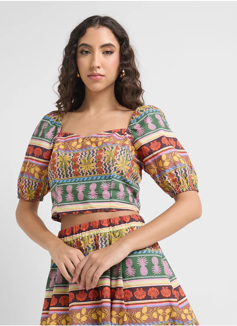 VERO MODA Vmtruely Tropical Ss Crop Top
