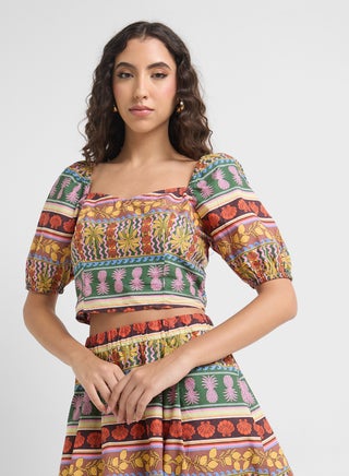 بلوزة قصيرة بأكمام بالون مطبوعة - pzsku/ZDED3F166EA8834DABCB8Z/45/1749628888/c93c083d-f12d-4f01-bdfe-17647b85a4e0