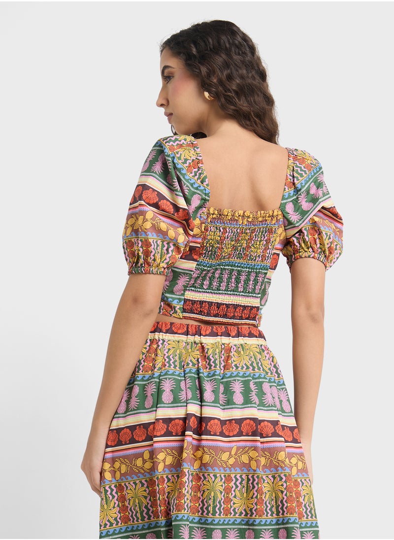 VERO MODA Vmtruely Tropical Ss Crop Top  - Image 2