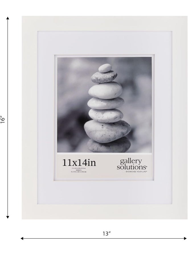 Gallery Solutions  11x14 Wall MountTabletop Picture Frame  Double Mat  Matted to 8x10 White  Versatile Display Option for Your Cherished Memories  Rectangular Tabletop  White Poster Frame - Image 4