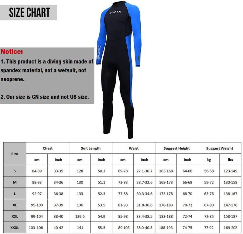 Skyone Full Body Dive Wetsuit Sports Skins Rash Guard for Men Women, UV Protection Long Sleeve One Piece Swimwear for Snorkeling Surfing Scuba Diving Swimming Kayaking Sailing Canoeing (XXL) - Image 3