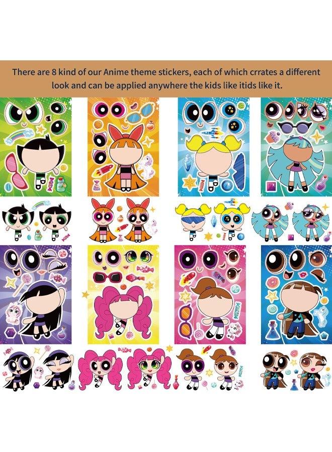 24pcs Whimsical Vinyl Stickers For Kids - Cute Cartoon DIY Face Changing Decals, Self-Adhesive for Luggage, Water Bottles, Phones, Skateboards - Colorful, Irregular Shapes - Perfect for Youngsters - Image 2