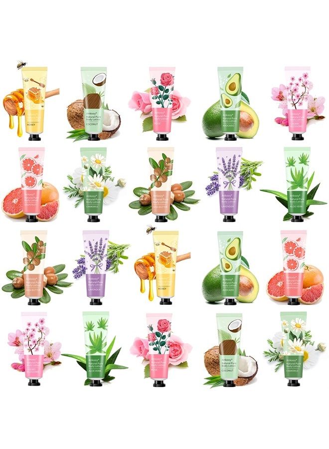 Ankooy 20 PACK Body Lotion Gifts Bulk for Women Dry Skin,Small Travel Size Lotion Sets Moisturizing Travel Lotion With Shea Butter-Natural Scented Body Cream Stocking Stuffers Gift Sets for Bridesmaid,Nurses - Image 1