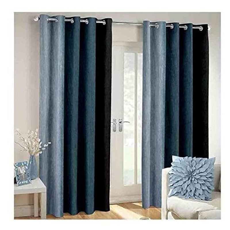 Inaya Creation Polyester Elyte Plaid Door Window Curtain 6 ft Set of 2pcs  - Image 2