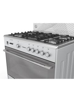 TORNADO 90x60cm Freestanding Cooker, Full Gas Cooking Range with 5 Burners, Automatic Ignition & Full Safety, Dual Convection Fan &Cooling Fan, Stainless Steel Finish, Separate Knob 9T10BRC1X01SG  - Image 2