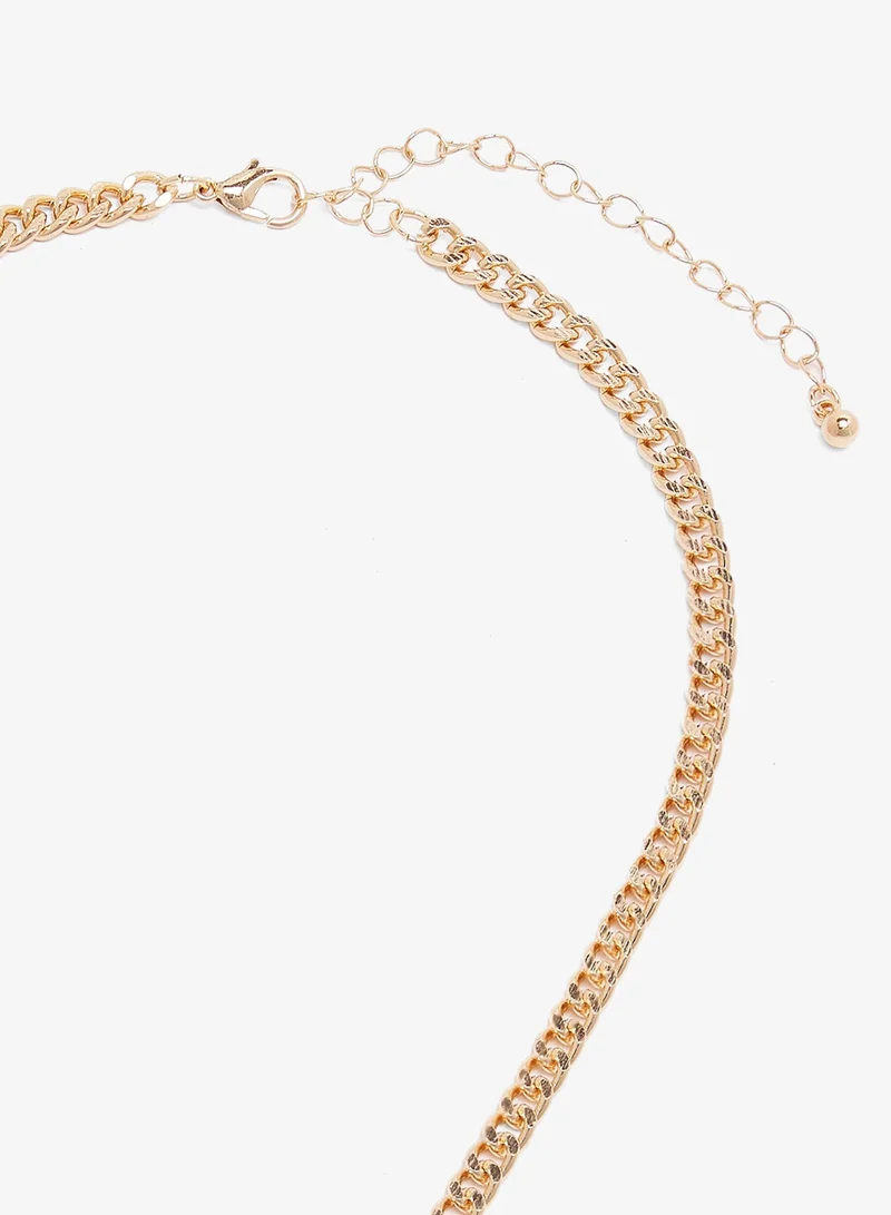 ELLA GOLD Dainty Jewel Diamonte Embellished Layered Necklaces for Women | Best Price UAE