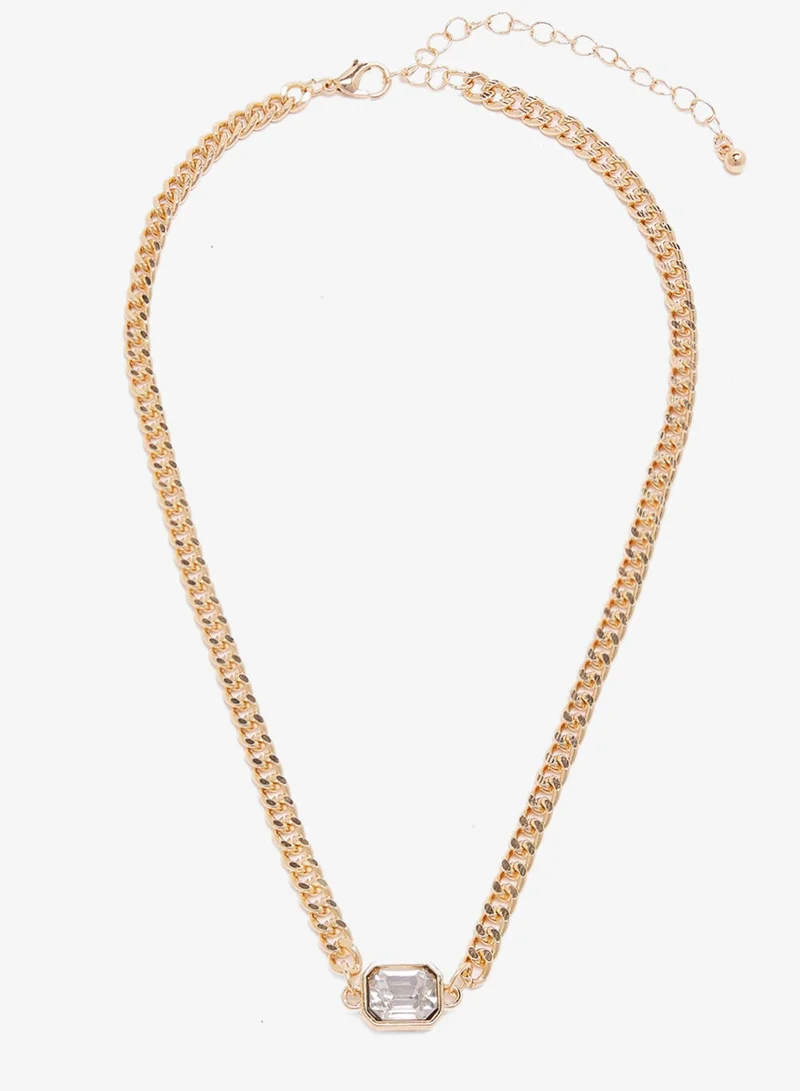ELLA GOLD Dainty Jewel Diamonte Embellished Layered Necklaces for Women | Best Price UAE