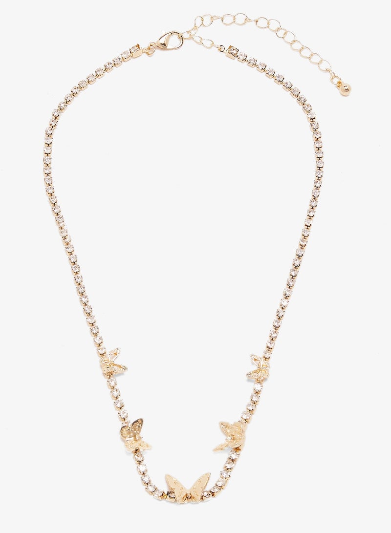 ELLA Dainty Jewel Diamonte Embellished Layered Necklaces - Image 3