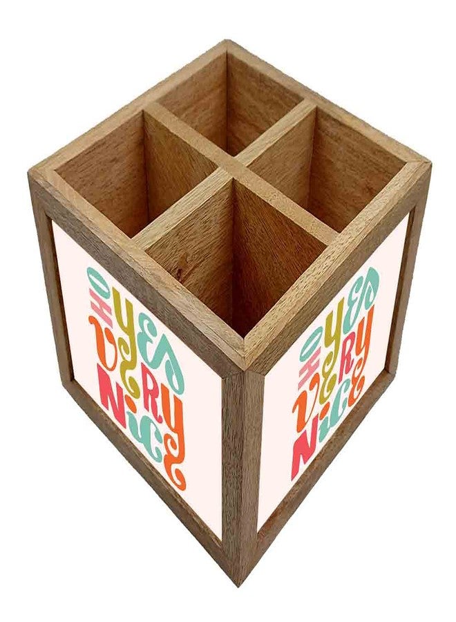 Nutcase Wooden Cutlery Stand Holder Silverware Caddy Spoons Forks Knives Organizer for Dining Table & Kitchen -Made in India-Spoons NOT Included - Yes Very Nice - Image 2